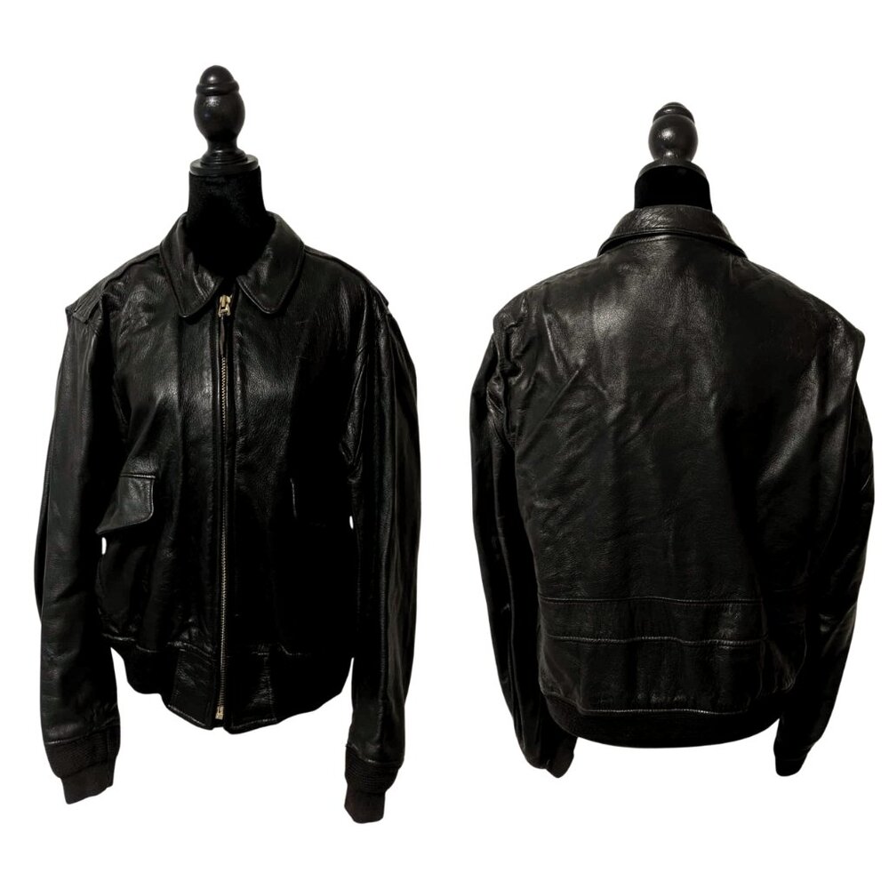 Vintage Goatskin Leather Bomber Jacket Made in USA | Men's Medium